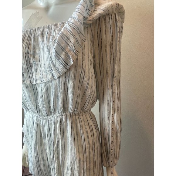 Fika The Brand Womens Striped Off The Shoulder Romper FP41278 White Size Large - Picture 6 of 11